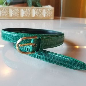 Vintage snakeskin turquoise belt